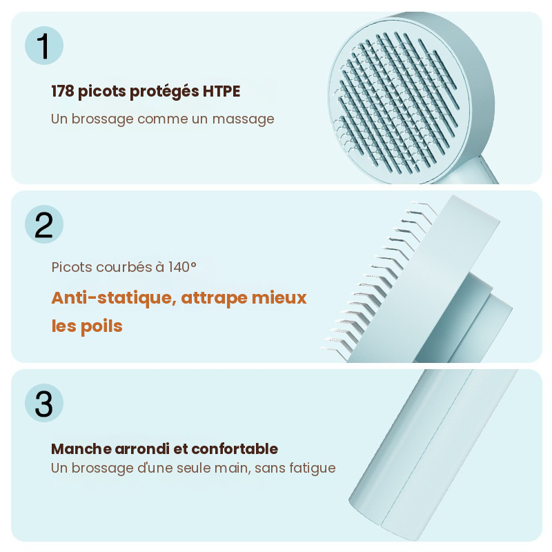 Brosse Auto-Nettoyante Touffy